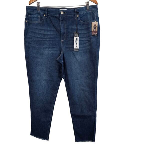 Sofia Vergara Mid Rise Skinny Ankle Jeans Womens Size 20 Dark Wash Denim Stretch - Picture 1 of 11